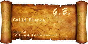 Galló Bianka névjegykártya